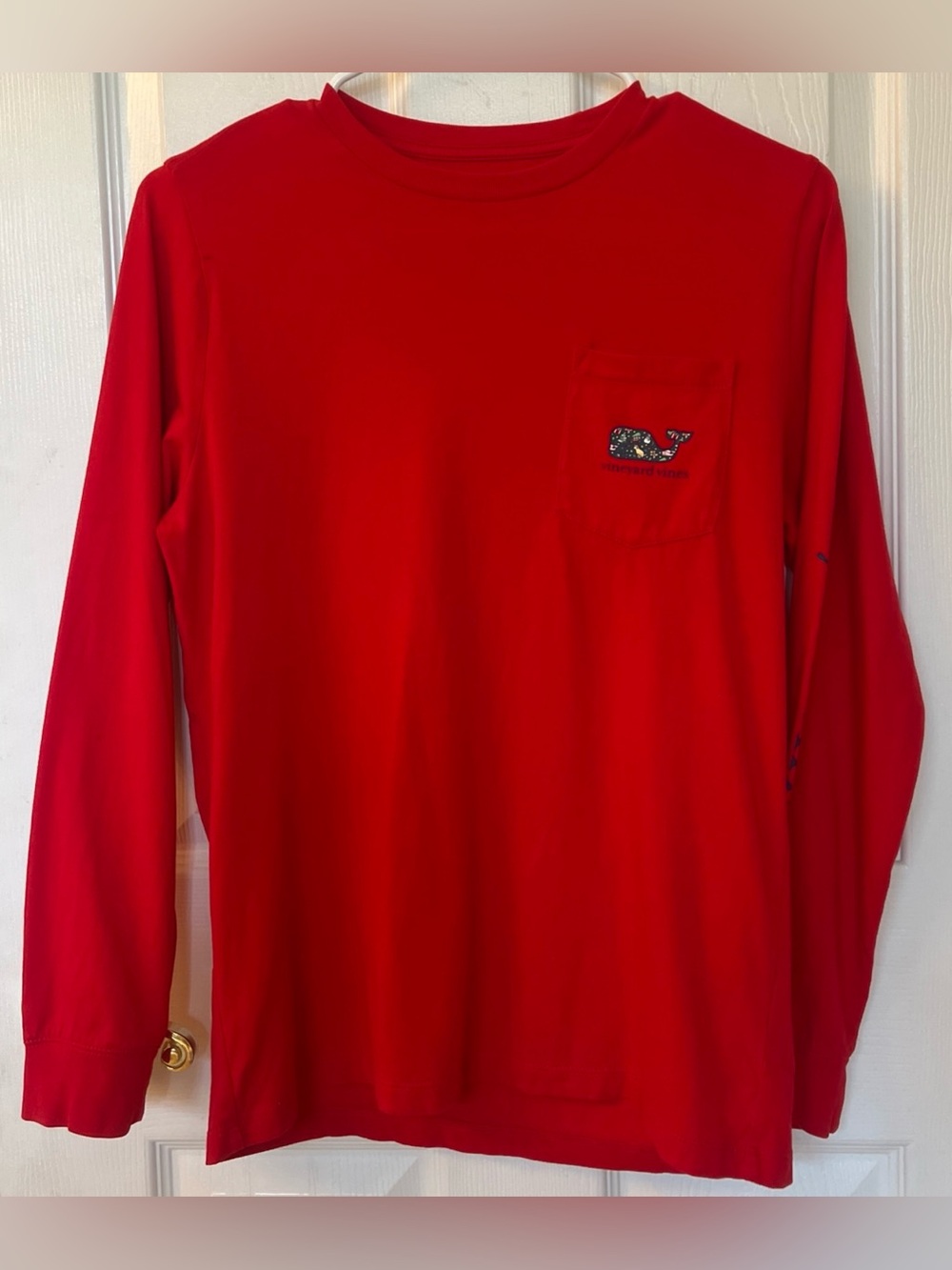 Vineyard Vines Boys' Bright Red Long-Sleeve Pocket Tee